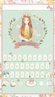 Fresh Green Long Hair Girl Love Cute Keyboard-poster