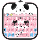 Cute Pink Puppy Emoji Keyboard ícone