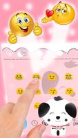 Cute Pink Puppy Emoji Keyboard Ekran Görüntüsü 3