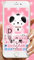 Cute Pink Puppy Emoji Keyboard imagem de tela 1