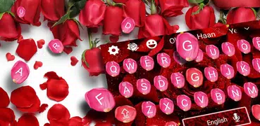 Red Rose Petal Floral Keyboard theme