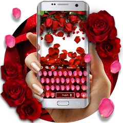 Red Rose Petal Floral Keyboard theme