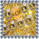 Gold shining glitter keyboard 圖標