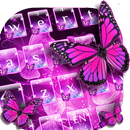 Rose Papillons clavier Neon gratuit APK