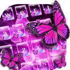 Rose Papillons clavier Neon gratuit icône