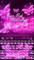 Free Neon Pink Butterflies Keyboard screenshot 3