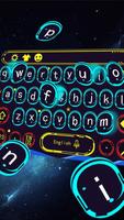 Blue Dream Technology Graffiti Neon Keyboard Theme постер