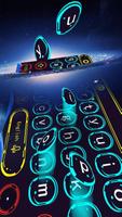 Blue Dream Technology Graffiti Neon Keyboard Theme скриншот 1