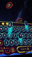 Blue Dream Technology Graffiti Neon Keyboard Theme скриншот 2