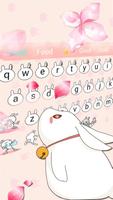 Rabbit Tuzki Girls Heart Cartoon Keyboard Theme capture d'écran 1