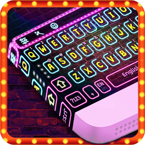 neón teclado tema - rosado