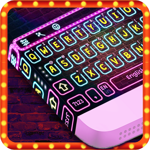 Neon Pink Keyboard Theme