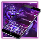 Purple Leo Constellation Warrior Keyboard Theme آئیکن