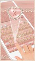 Rose Gold Keyboard Diamond Heart Theme capture d'écran 1