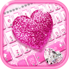 Pink diamond love keyboard theme free ไอคอน