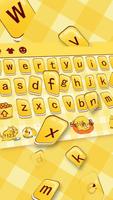 Yellow Cute Cartoon Fat Cat Keyboard Theme imagem de tela 1
