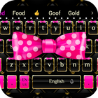 Luxury gold pink bow theme keyboard ไอคอน