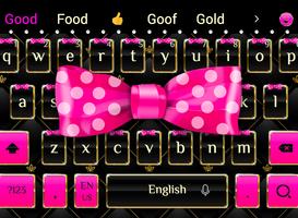 Luxury gold pink bow theme keyboard ภาพหน้าจอ 1