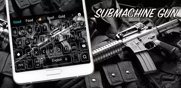 Black Submachine gun keyboard theme