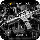 pistolet mitrailleur thème du clavier noir icône