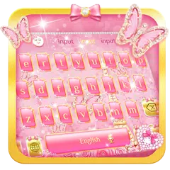 Tema del teclado de las mariposas rosa