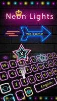 Purple Neon Star Glow Keyboard Theme poster