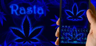 Weed Rasta Blue Keyboard Theme