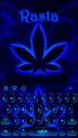 Weed Rasta Blue Keyboard Theme Ekran Görüntüsü 3