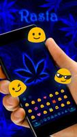 Weed Rasta Blue Keyboard Theme скриншот 1