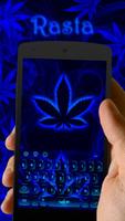 Weed Rasta Blue Keyboard Theme 截图 2