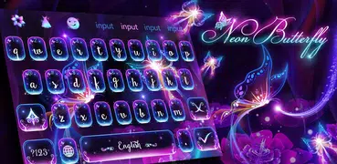 Fluorescent Butterflies Keyboard Theme