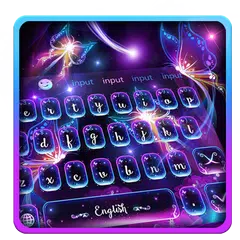 Fluorescent Butterflies Keyboard Theme APK download