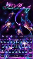 Fluorescent Butterflies Keyboard Theme โปสเตอร์