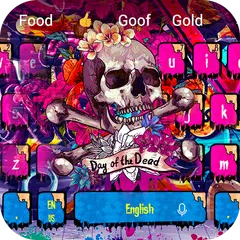 hell skull graffiti keyboard theme