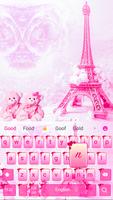 Pink Teddy Bear love in Paris keyboard theme স্ক্রিনশট 3