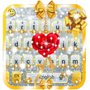 Gold and Silver Glitter Bow Girlish Keyboard-APK
