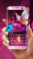 Glow butterfly keyboard Affiche