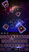 Neon Blue Red Keyboard Theme poster