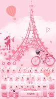 Romantic Pink Paris Keyboard الملصق