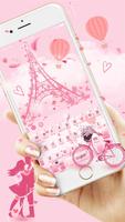 Romantic Pink Paris Keyboard تصوير الشاشة 1