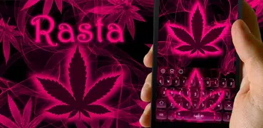 Weed Rasta Pink Keyboard Theme