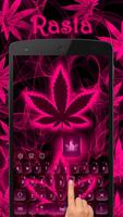 Weed Rasta Pink Keyboard Theme Affiche