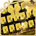 Golden glitter Butterfly Keyboard أيقونة