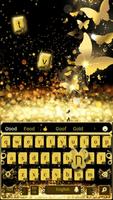 Golden glitter Butterfly Keyboard تصوير الشاشة 1