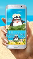 Cute Penguin na motywie klawiatury Hawaii Beach screenshot 2