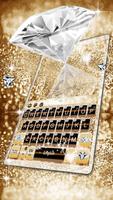 Gold Shining Diamond Keyboard Theme постер