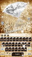 Gold Shining Diamond Keyboard Theme ảnh chụp màn hình 1