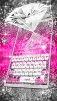 Elegant Pink Diamond Keyboard Theme captura de pantalla 3