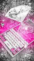 Elegant Pink Diamond Keyboard Theme Affiche
