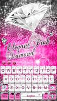 Elegant Pink Diamond Keyboard Theme syot layar 1